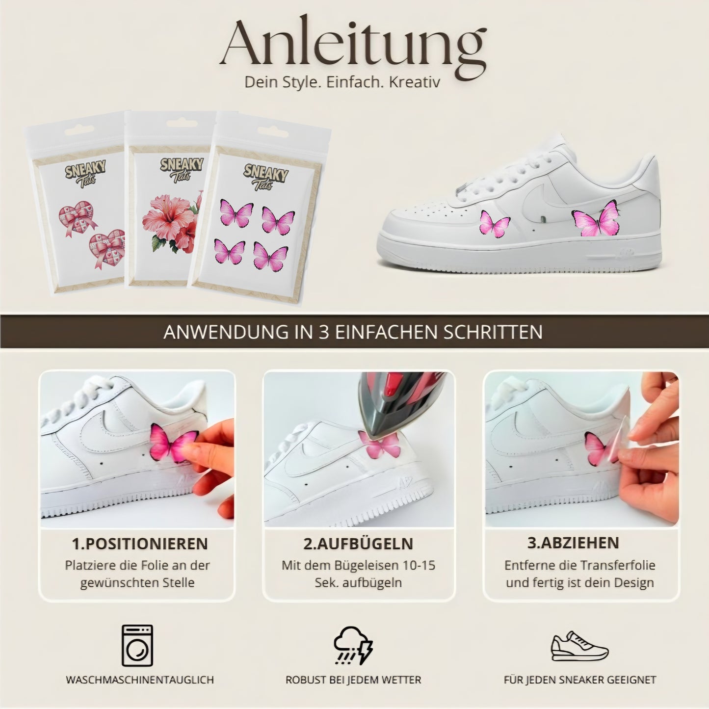 Sneakytats "Rosa Erdbeere 0104"