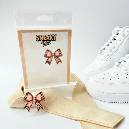 Sneakytats "Schleife Tigermuster rose 0027"