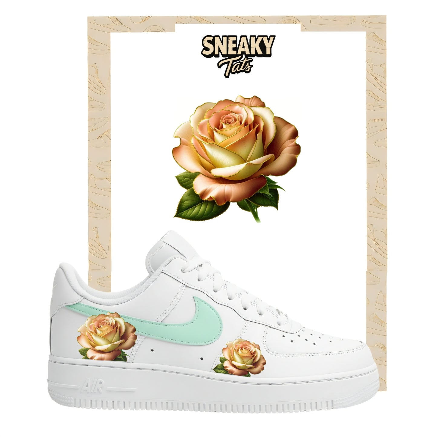Sneakerfolien für Custom Sneaker Nike Air force 1 und Jordan altgelb Rose
