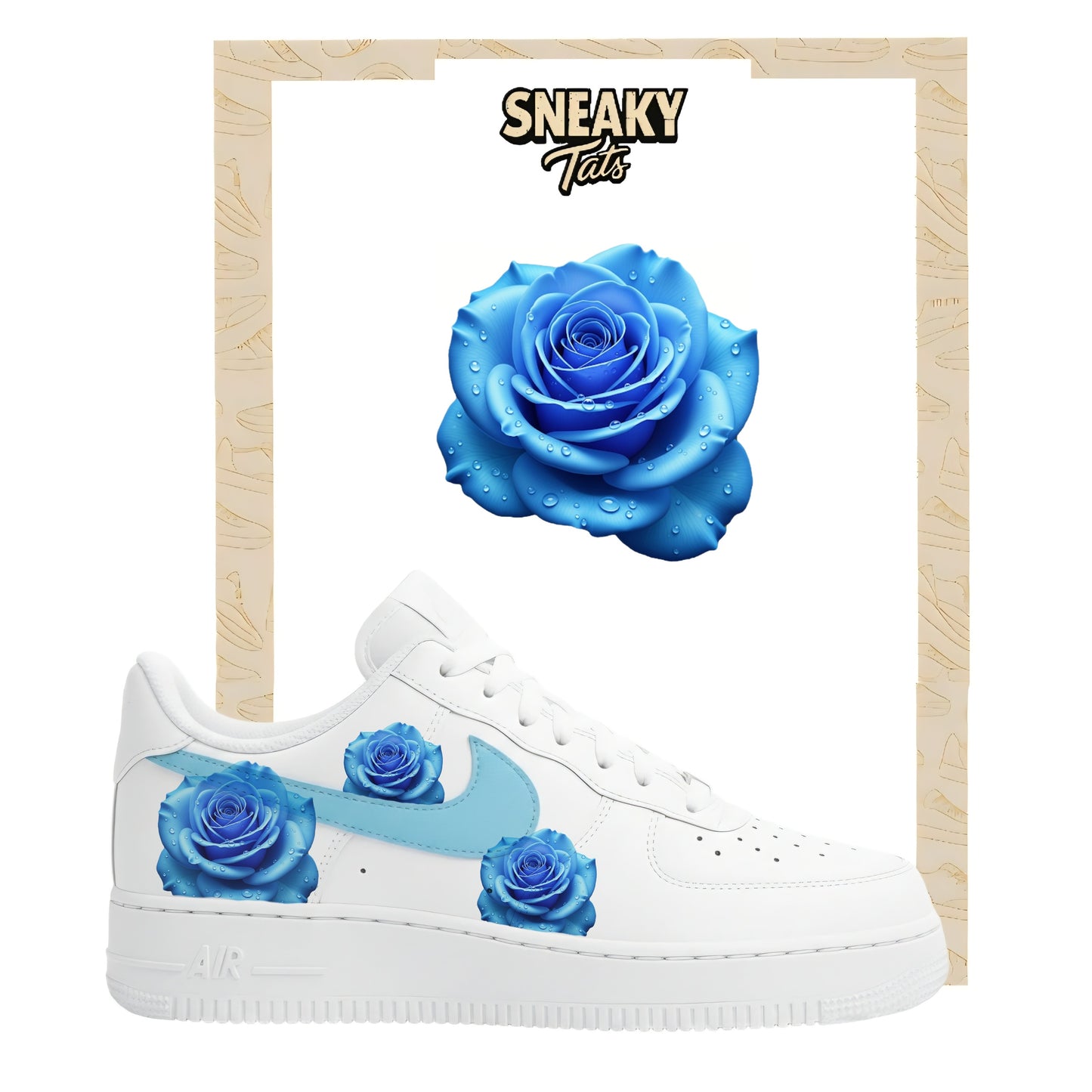 Sneakerfolien für Custom Sneaker Nike Air force 1 und Jordan Blaue Rose