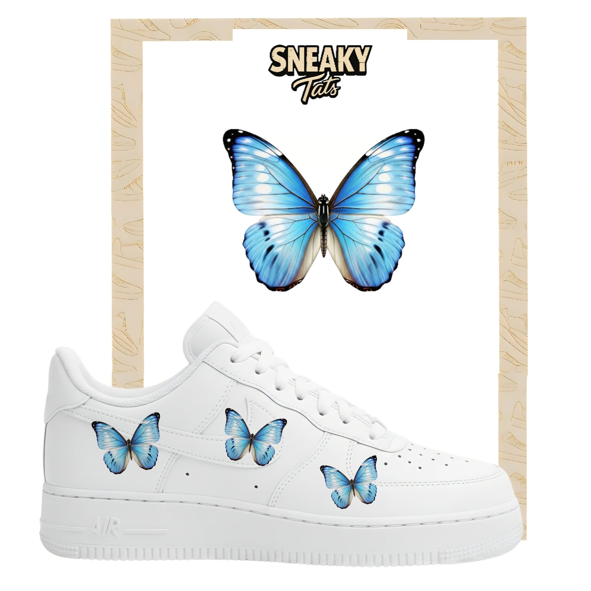 Sneakerfolien für Nike Air force 1 und Jordan Schmetterlinge blaue