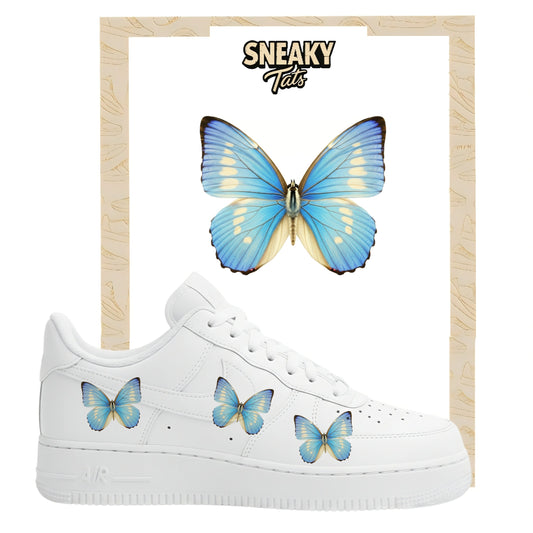 Sneakerfolien für Nike Air force 1 und Jordan Schmetterlinge blaue