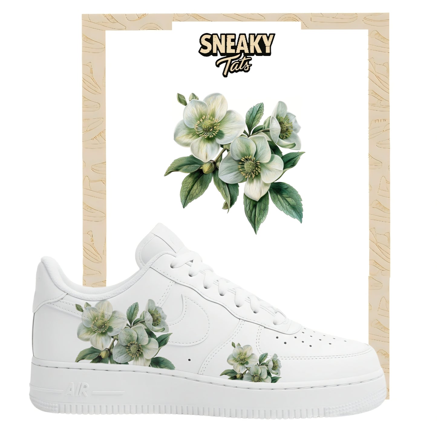 Sneakerfolien für Custom Sneaker Nike Air force 1 und Jordan Blumen