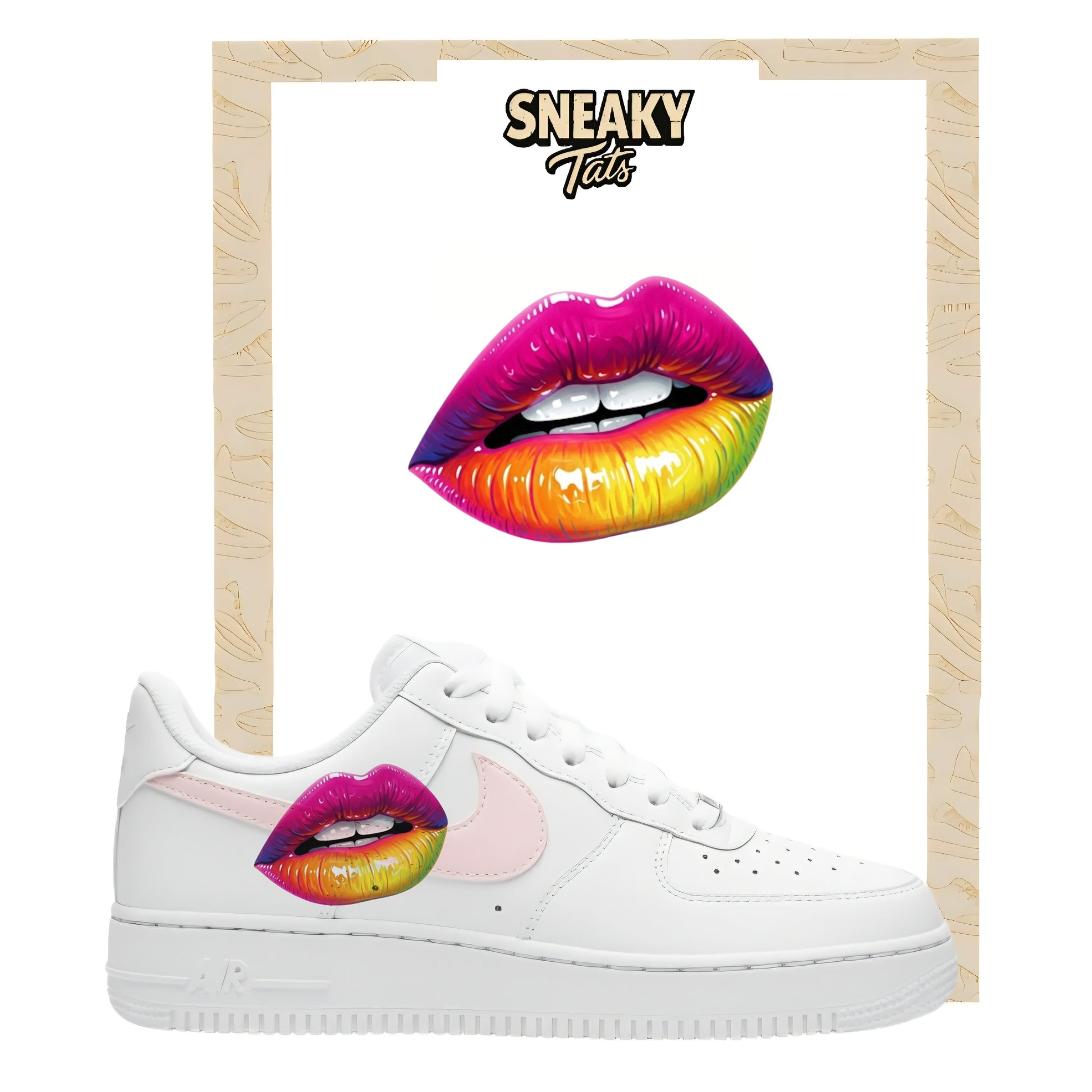 Bügelfolien für Nike Air force 1 und Jordan Bunte Lippen