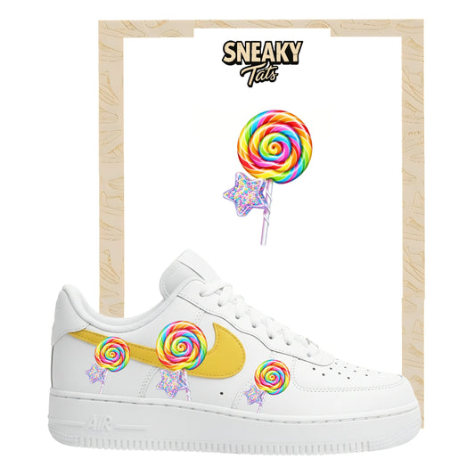 Bügelfolien für Nike Air force 1 und Jordan bunter Lolipop