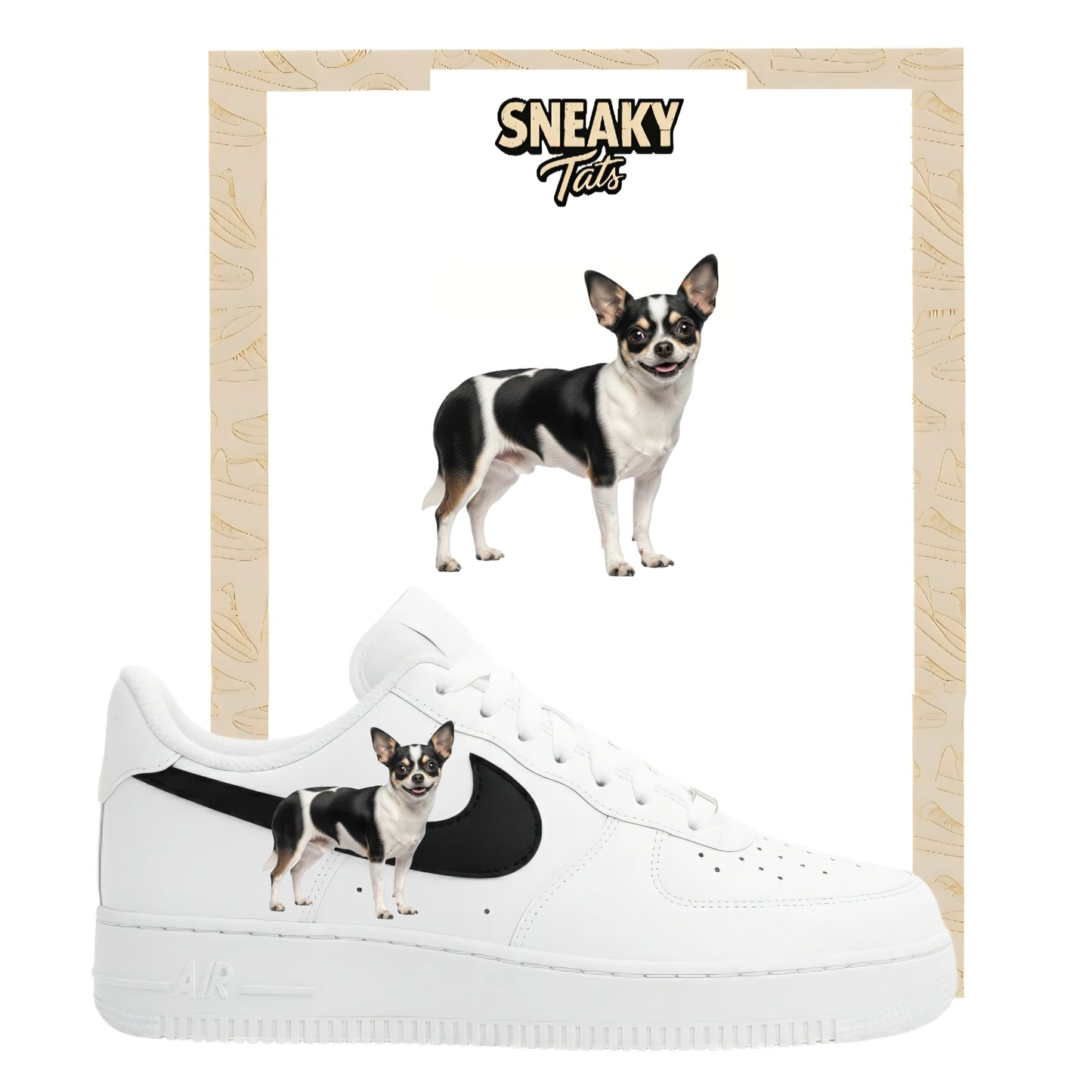Bügelfolie für Nike Air force 1 und Jordan Chihuahua