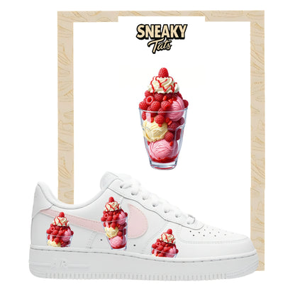 Bügelfolien für Nike Air force 1 und Jordan Eisbecher mit Himbeeren