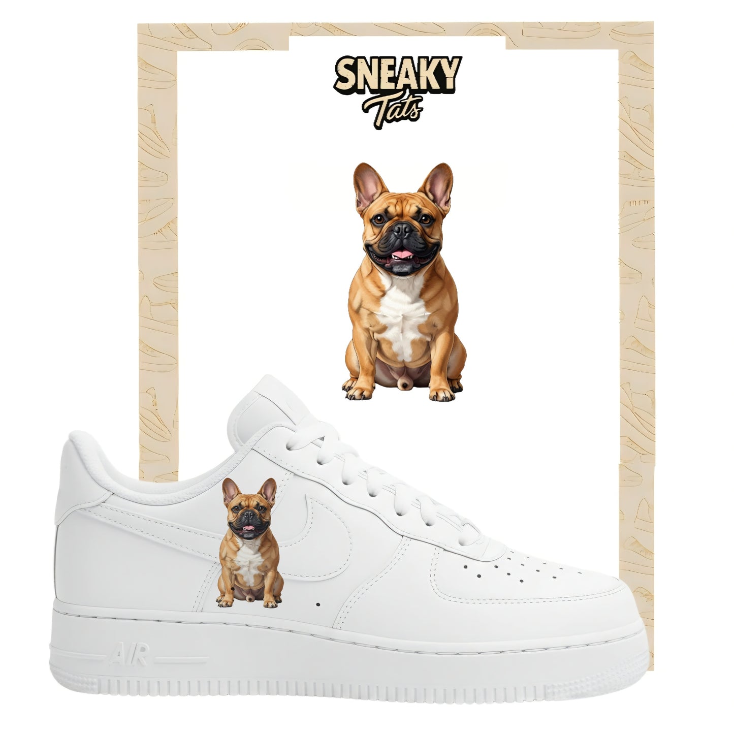 Bügelfolie für Nike Air force 1 und Jordan Bulldogge