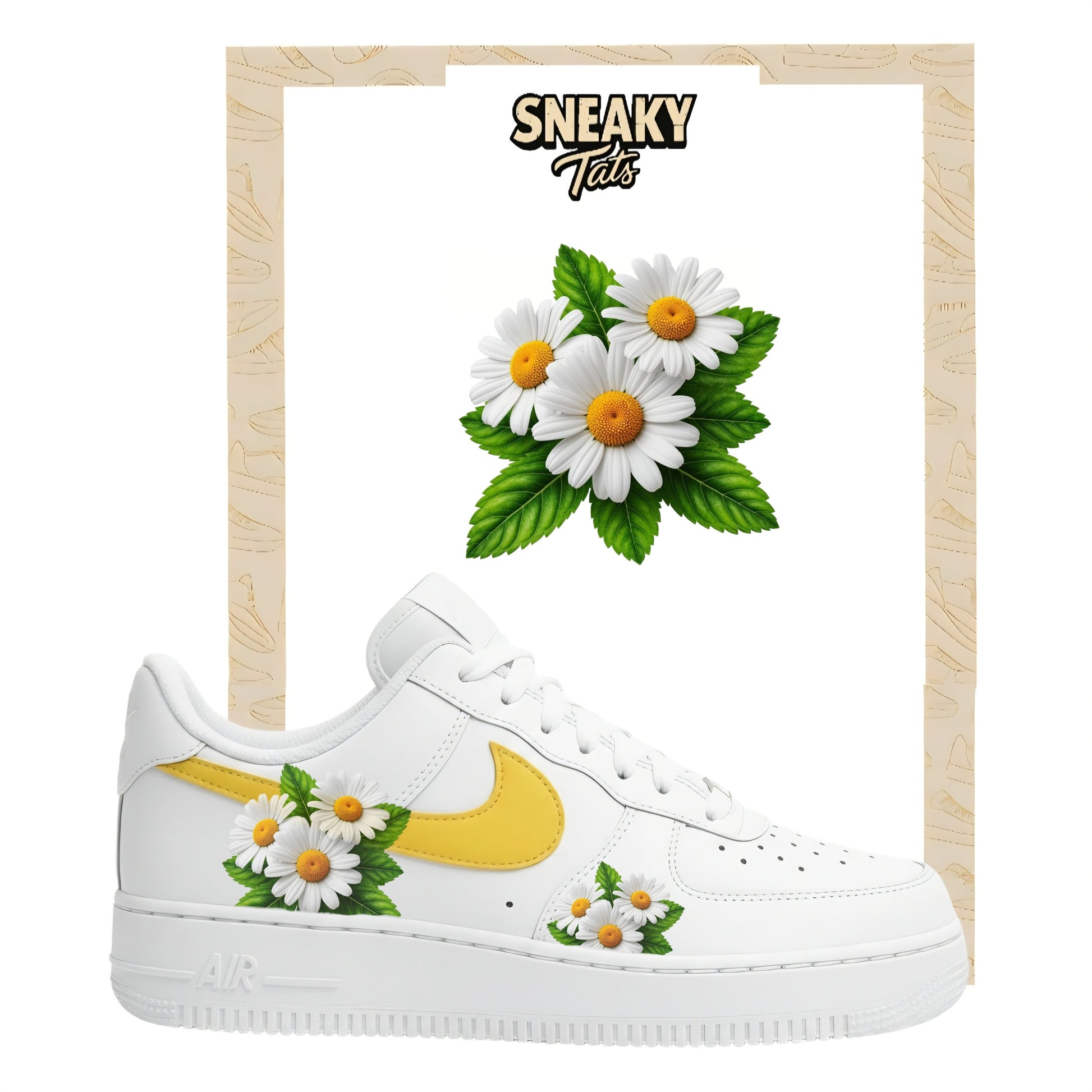 Sneakerfolien für Custom Sneaker Nike Air force 1 und Jordan Gänseblümchen