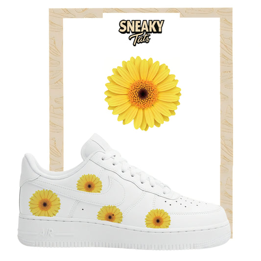 Sneakerfolien für Custom Sneaker Nike Air force 1 und Jordan Gelbe Gerbera
