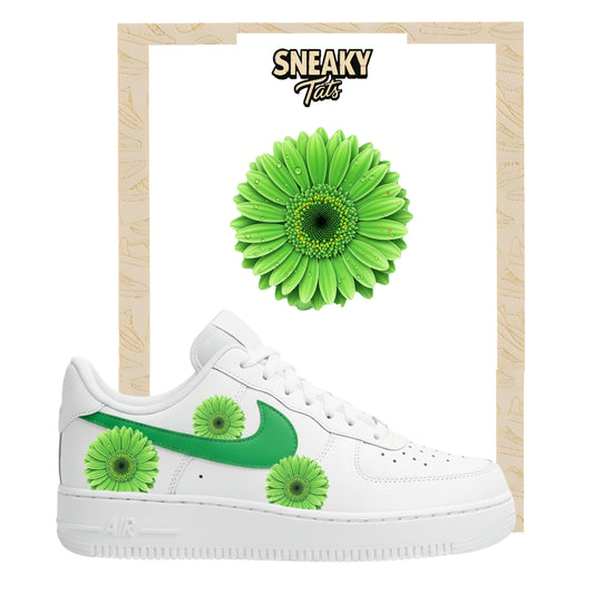 Sneakerfolien für Custom Sneaker Nike Air force 1 und Jordan Grüne Gerbera