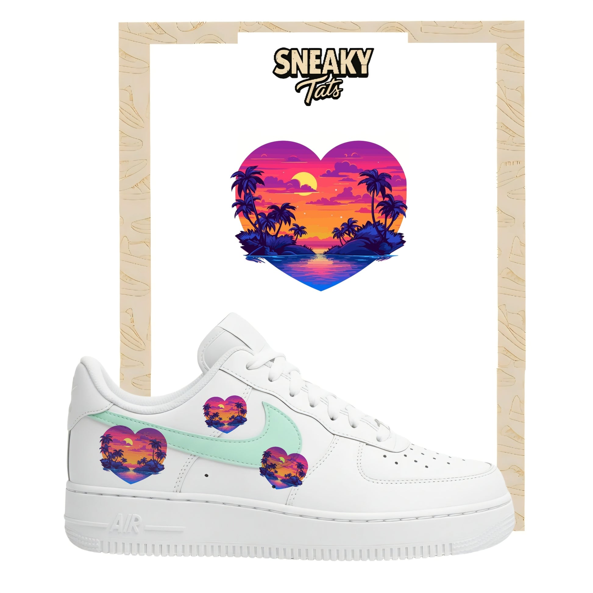 Bügelfolien für Nike Air force 1 und Jordan Hawai Herz