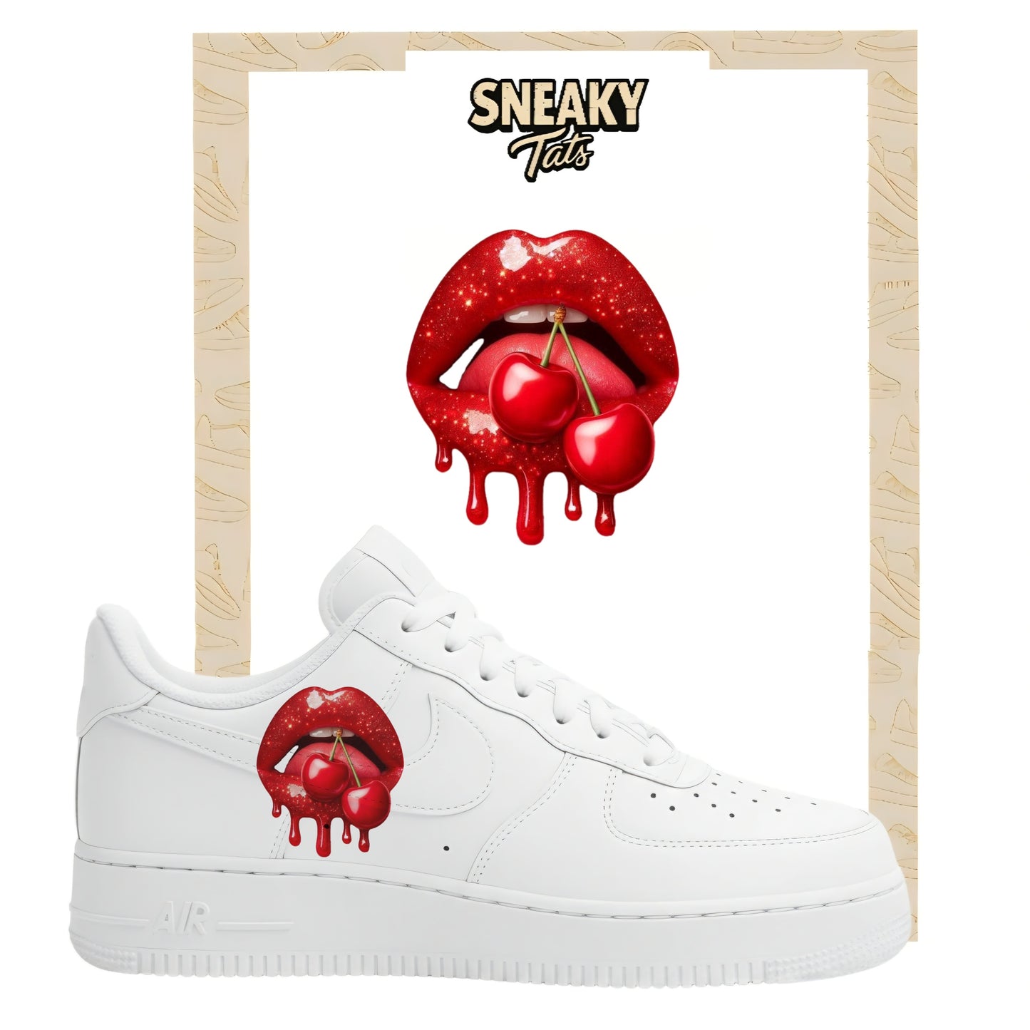 Bügelfolien für Nike Air force 1 und Jordan Kirsch Lippen