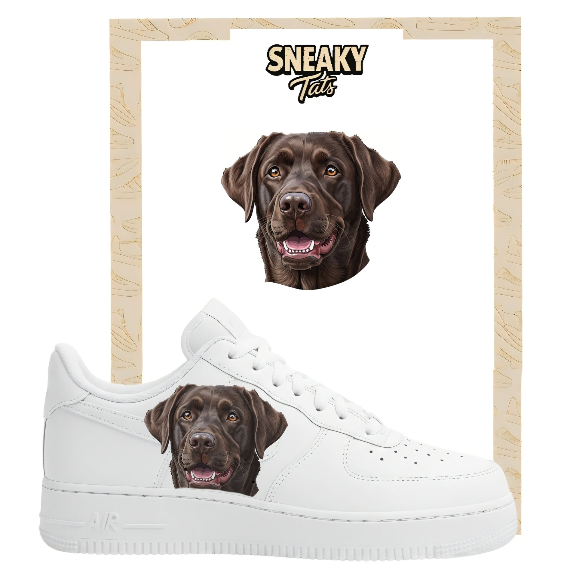 Bügelfolie für Nike Air force 1 und Jordan Labrador Braun