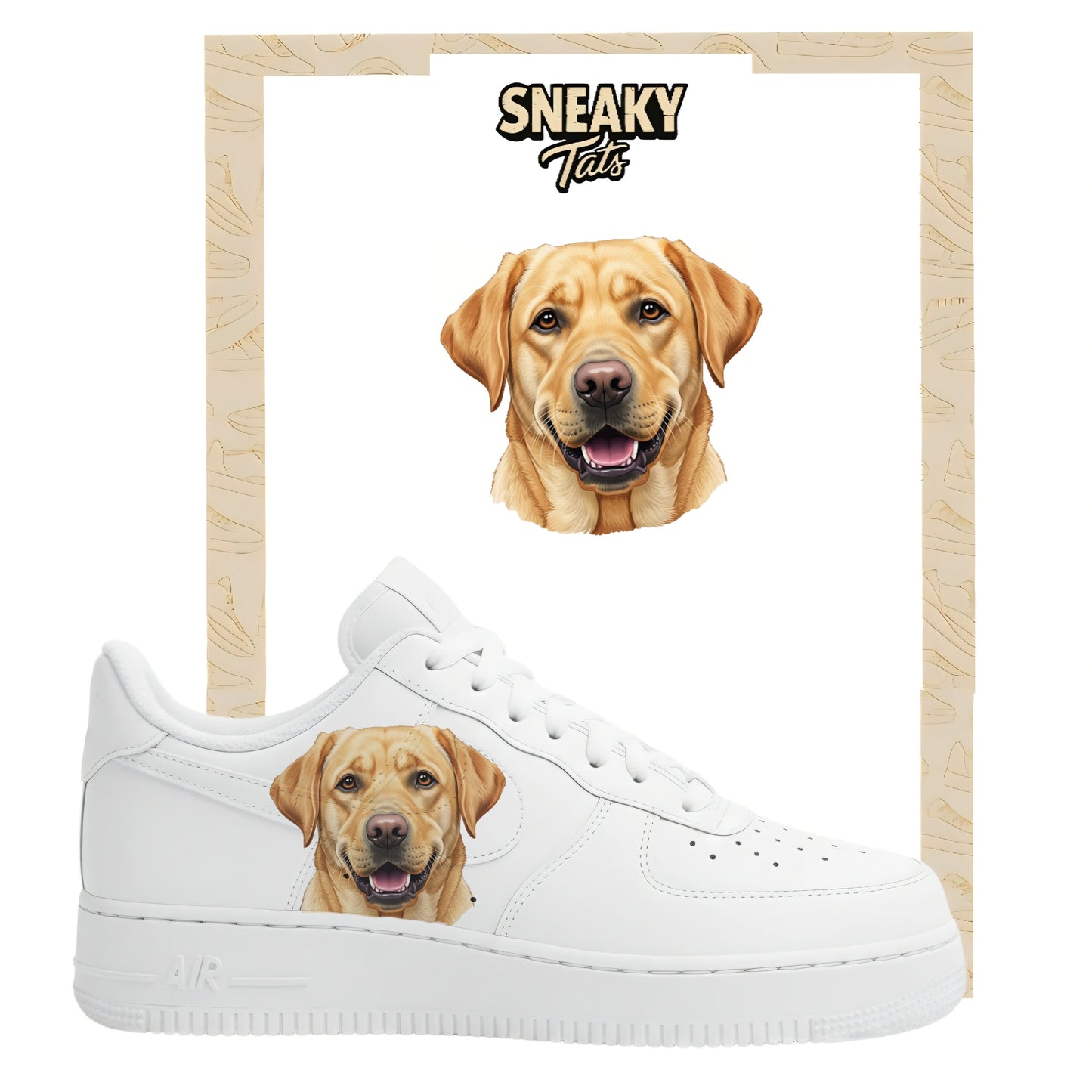 Bügelfolie für Nike Air force 1 und Jordan Labrador Gold