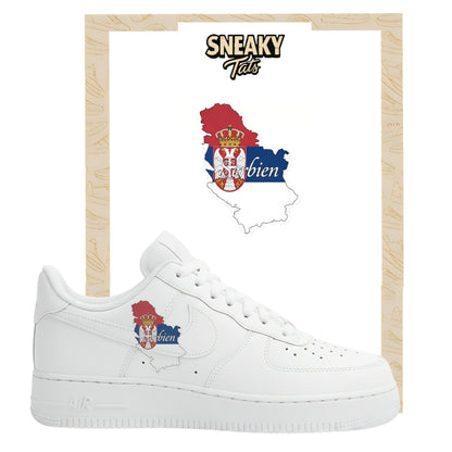 Bügelfolie für Nike Air force 1 und Jordan Landkarte Serbien