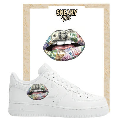 Bügelfolien für Nike Air force 1 und Jordan Lippen Money