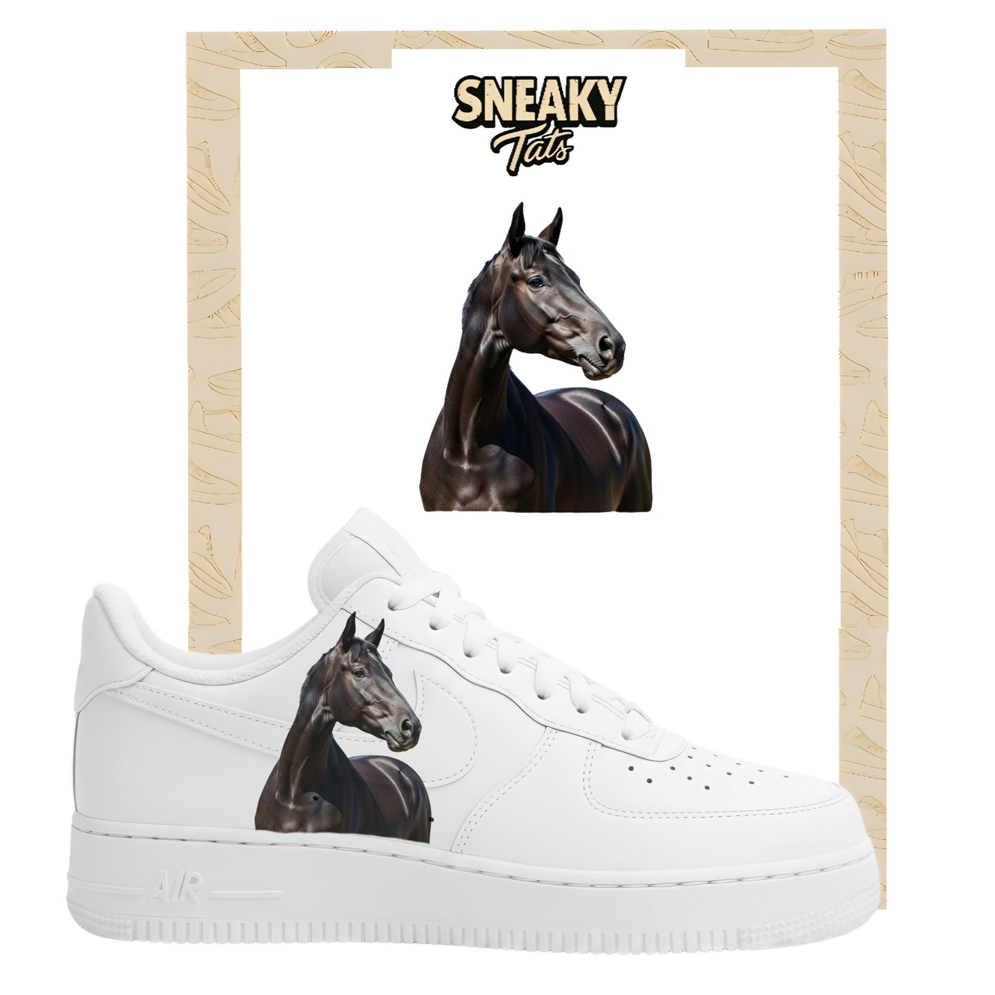 Bügelfolie für Nike Air force 1 und Jordan Pferd