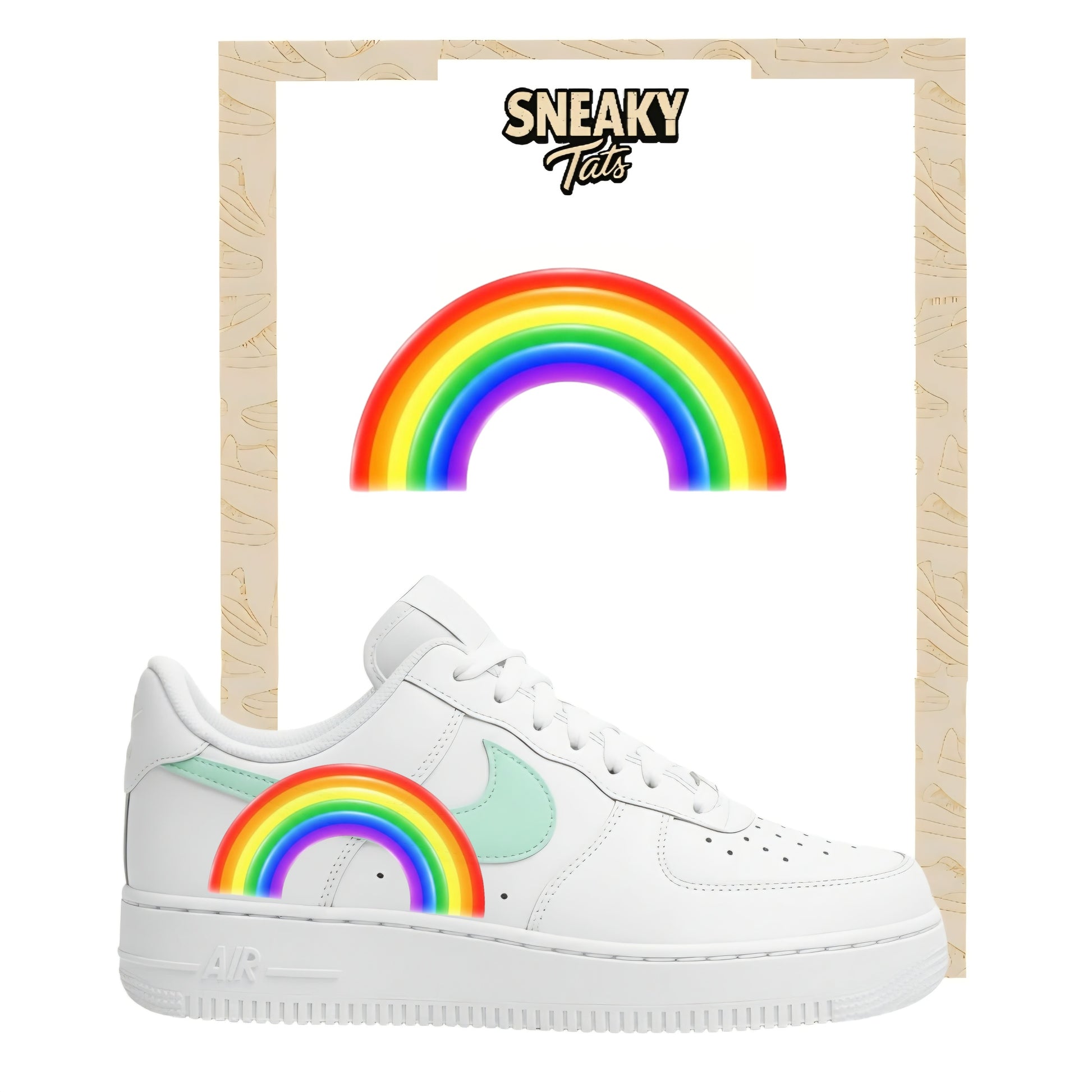Bügelfolien für Nike Air force 1 und Jordan Regenbogen