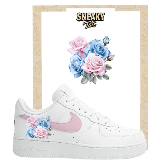 Sneakerfolien für Custom Sneaker Nike Air force 1 und Jordan  blaue Rosen