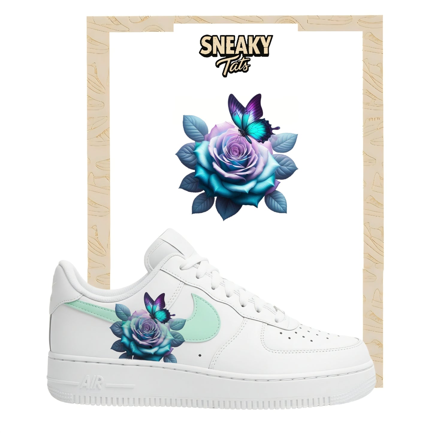 Sneakerfolien für Custom Sneaker Nike Air force 1 und Jordan Rose mit Schmetterling