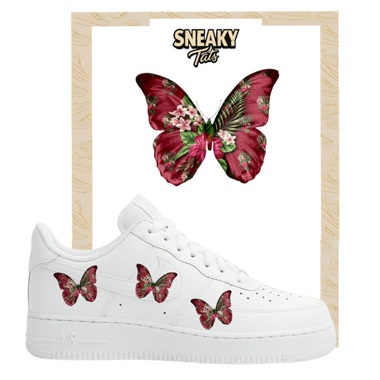 Sneakerfolien für Nike Air force 1 und Jordan Schmetterlinge Rote