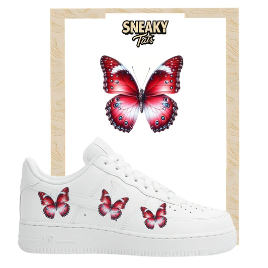 Sneakerfolien für Nike Air force 1 und Jordan Schmetterlinge rot