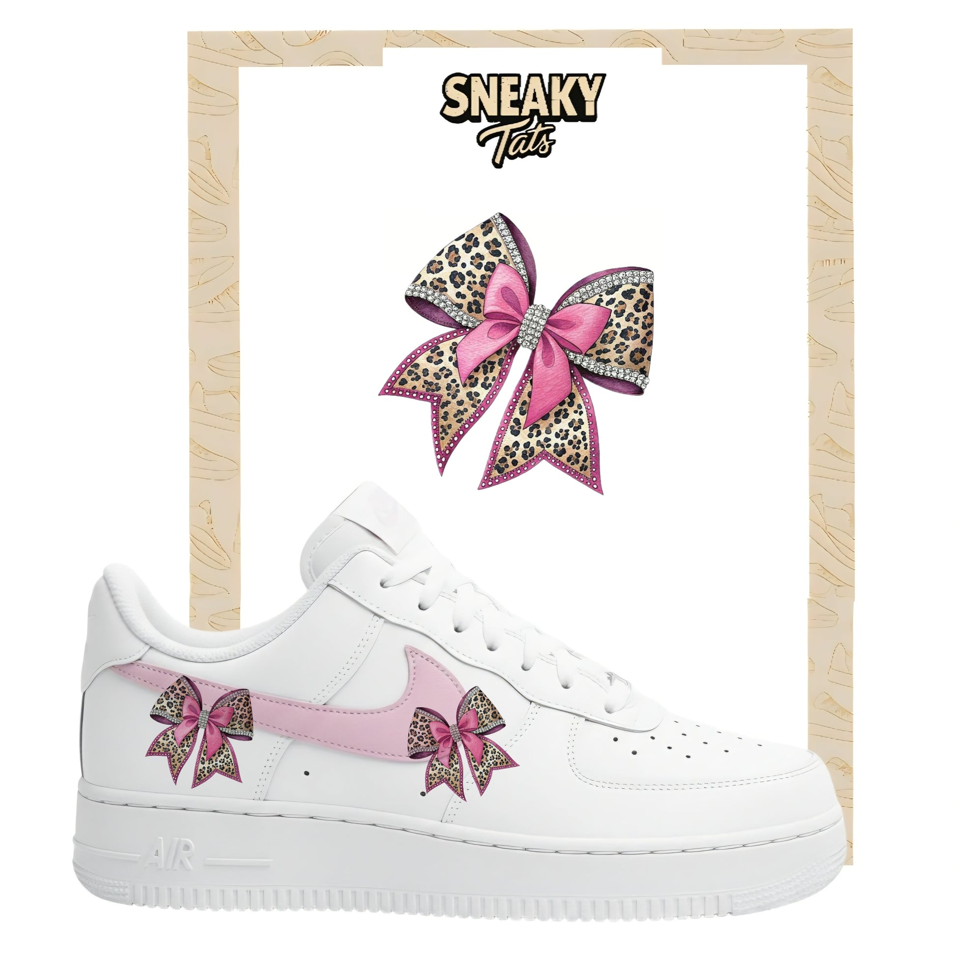 Bügelfolien für Nike Air force 1 und Jordan Schleife Tigermuster