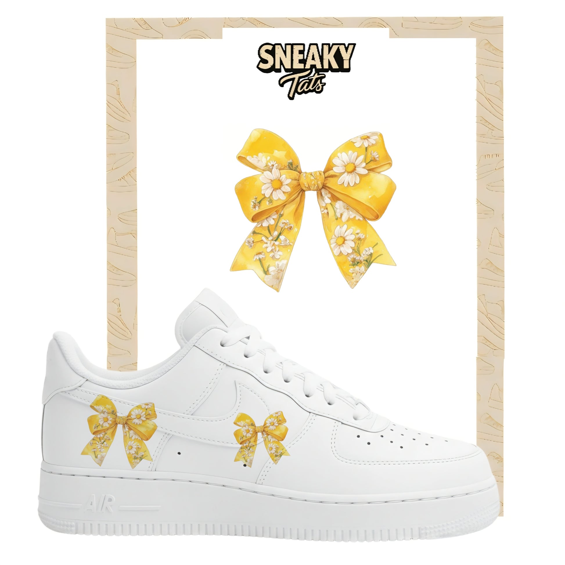 Bügelfolien für Nike Air force 1 und Jordan Schleife mit Blümchen