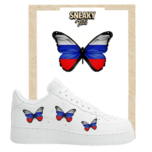 Bügelfolie für Nike Air force 1 und Jordan Schmetterlinge Russland