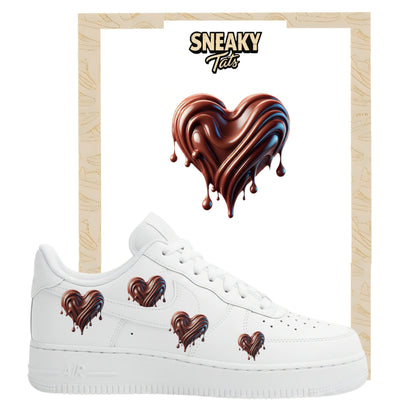 Bügelfolien für Nike Air force 1 und Jordan Schoko Herz