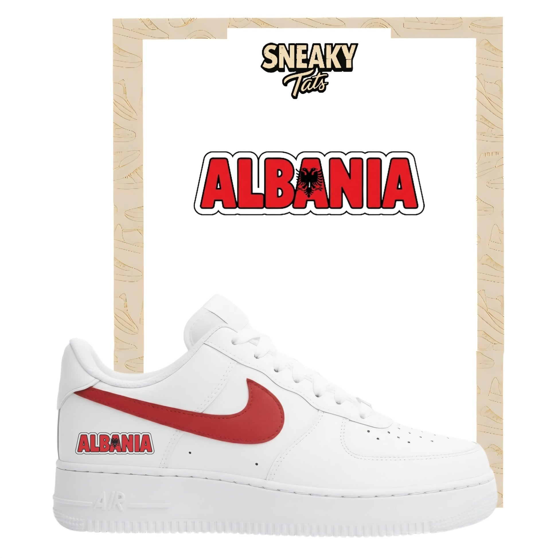 Bügelfolie für Nike Air force 1 und Jordan Schriftzug Albania