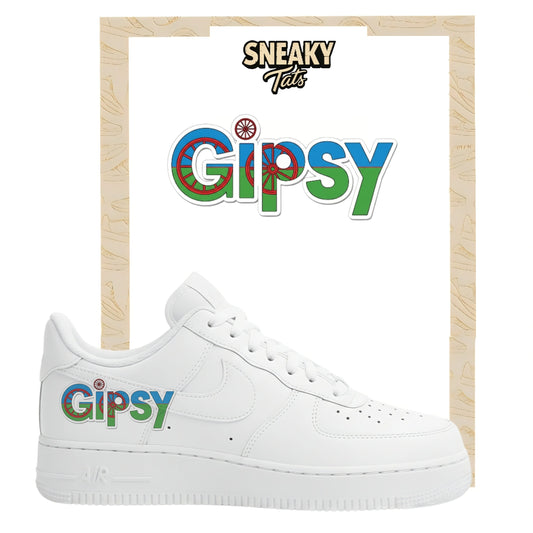 Bügelfolie für Nike Air force 1 und Jordan Schriftzug Gipsy