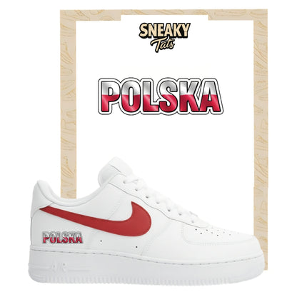 Bügelfolie für Nike Air force 1 und Jordan Schriftzug Polska