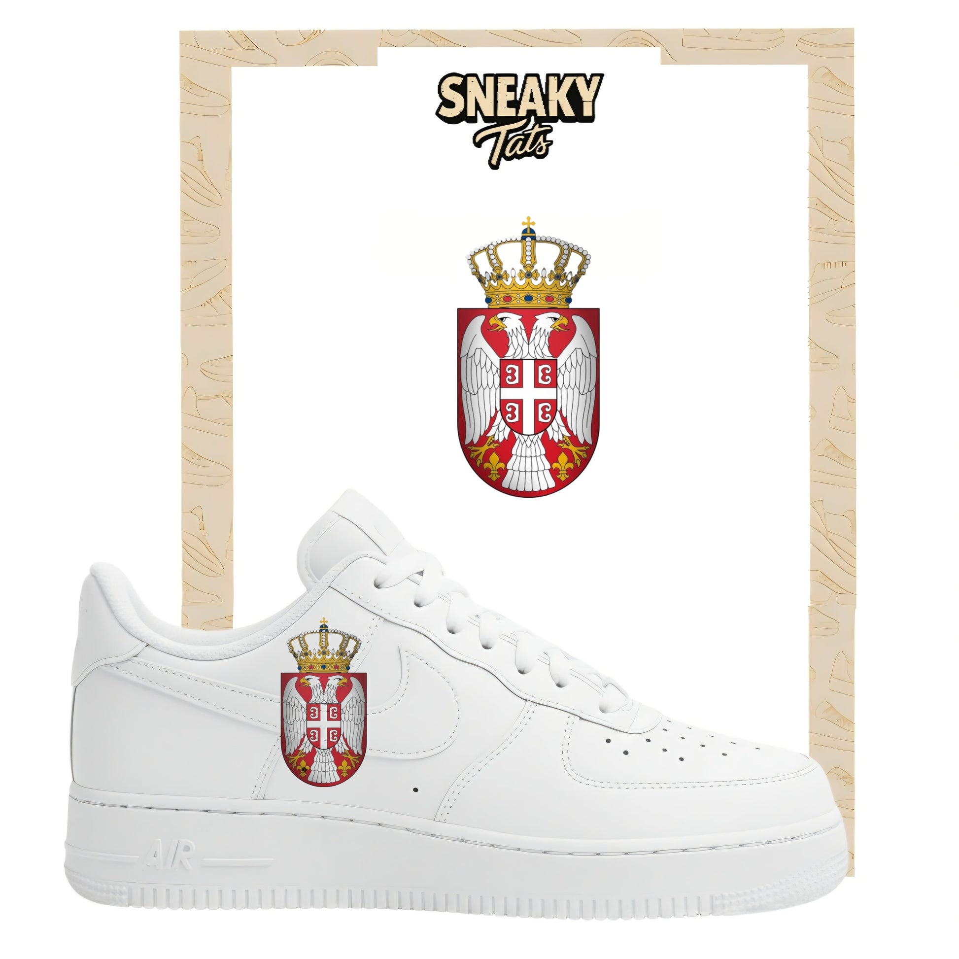 Bügelfolie für Nike Air force 1 und Jordan Serbien Adler