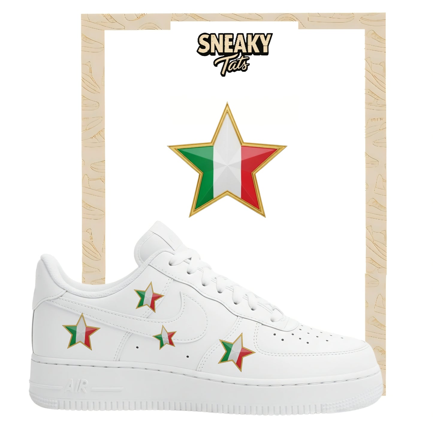 Bügelfolie für Nike Air force 1 und Jordan Stern Italien