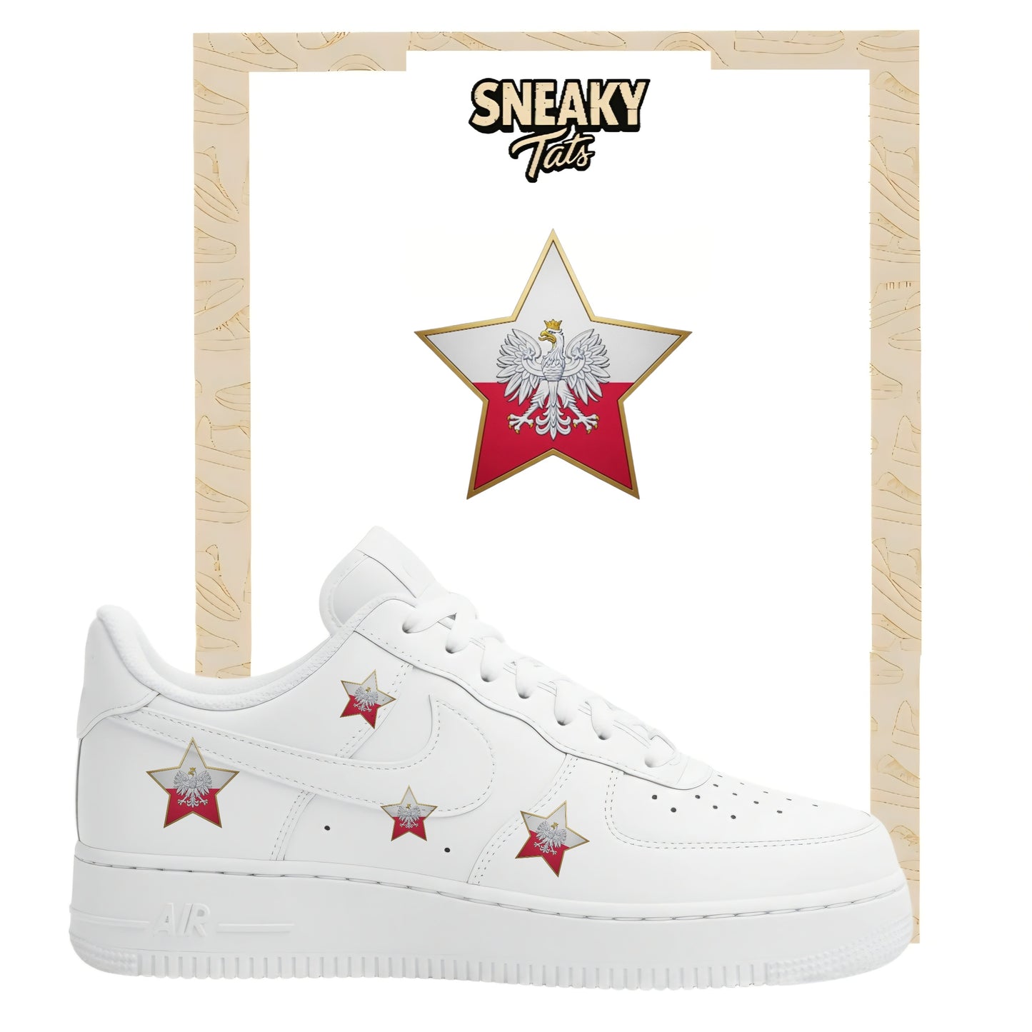 Bügelfolie für Nike Air force 1 und Jordan Stern Polen