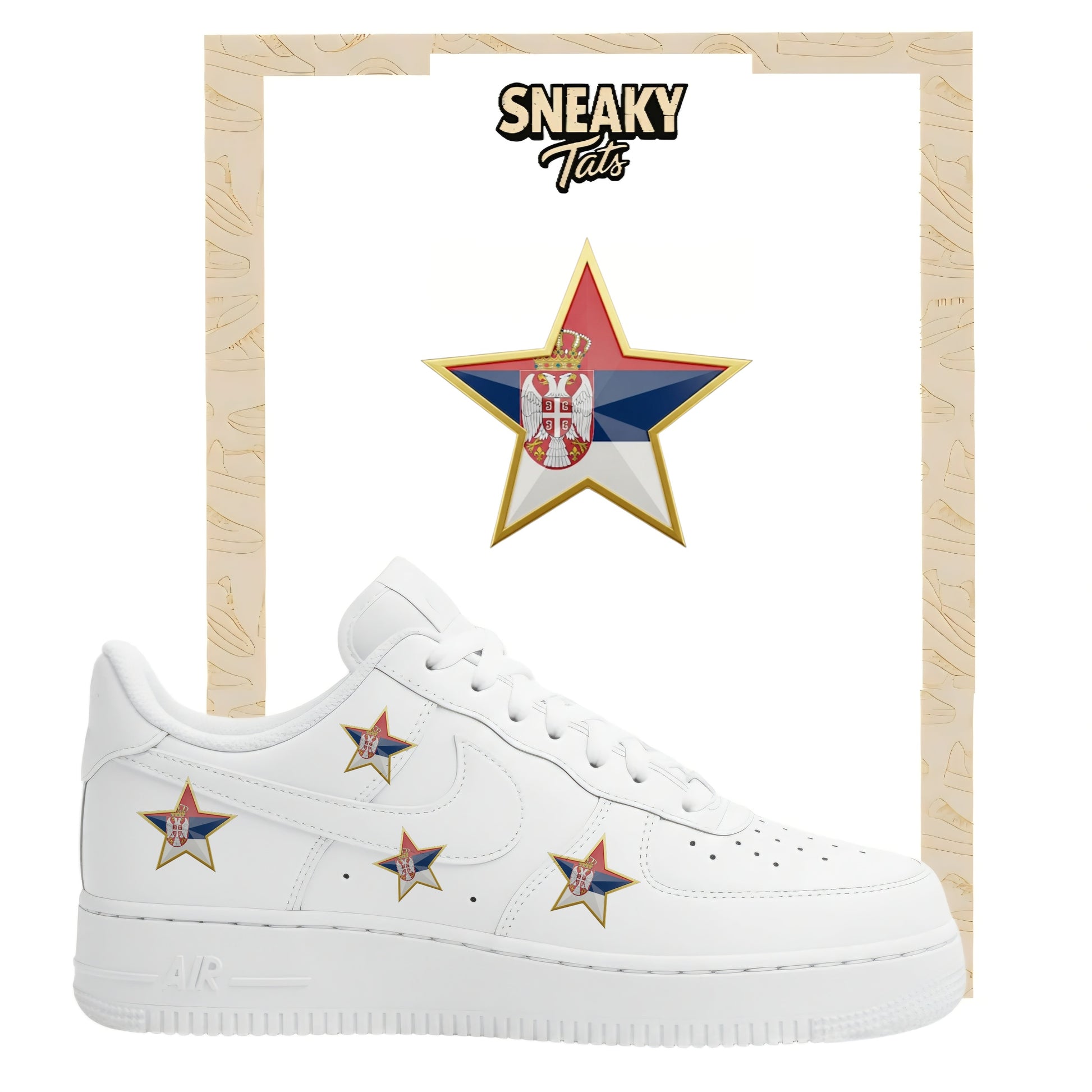 Bügelfolie für Nike Air force 1 und Jordan Stern Serbien