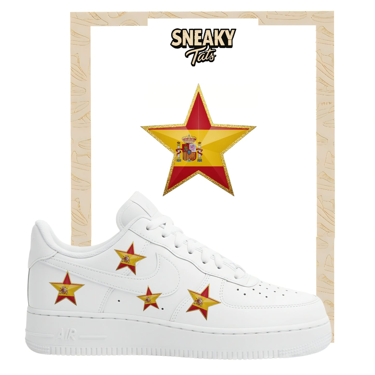 Bügelfolie für Nike Air force 1 und Jordan Stern Spanien
