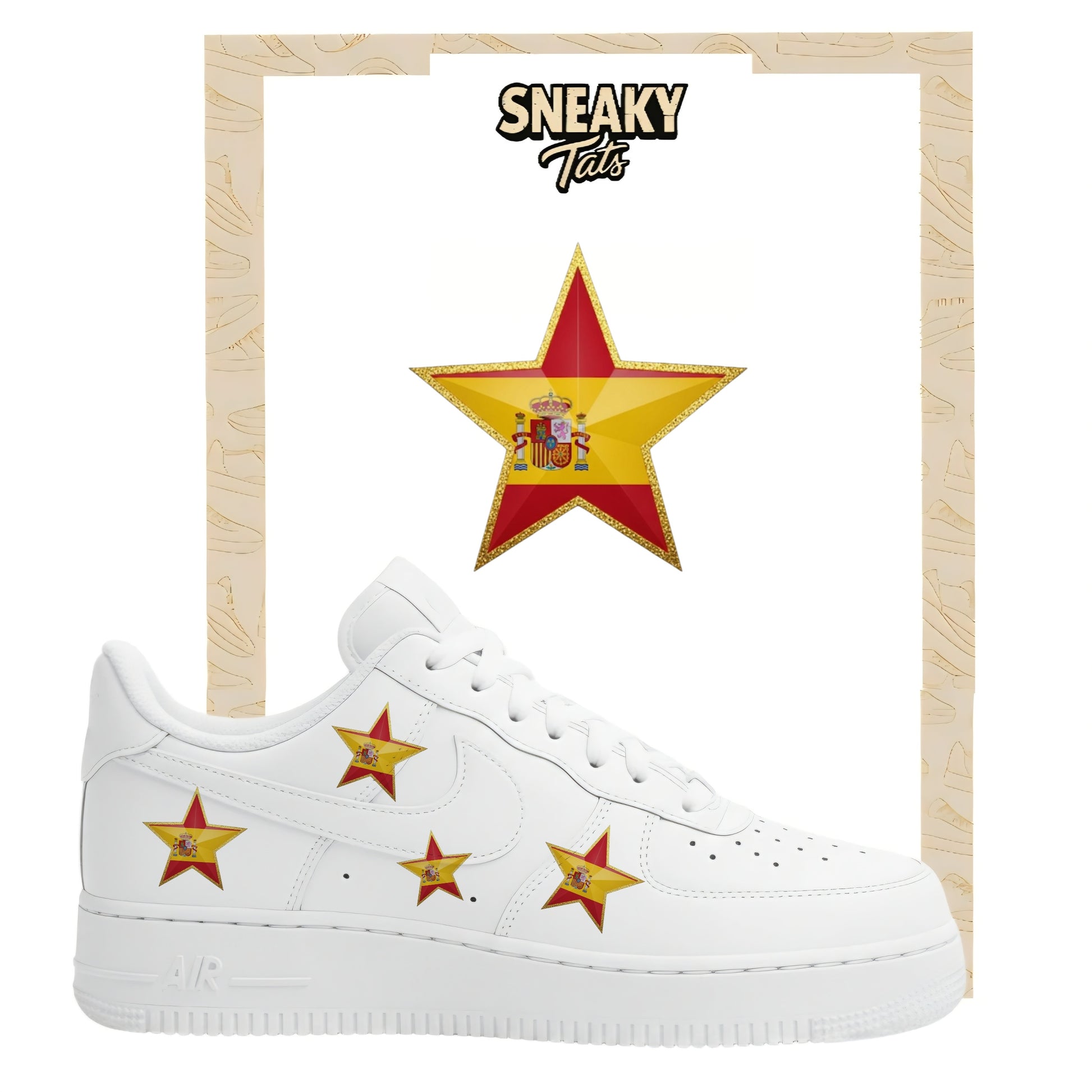 Bügelfolie für Nike Air force 1 und Jordan Stern Spanien