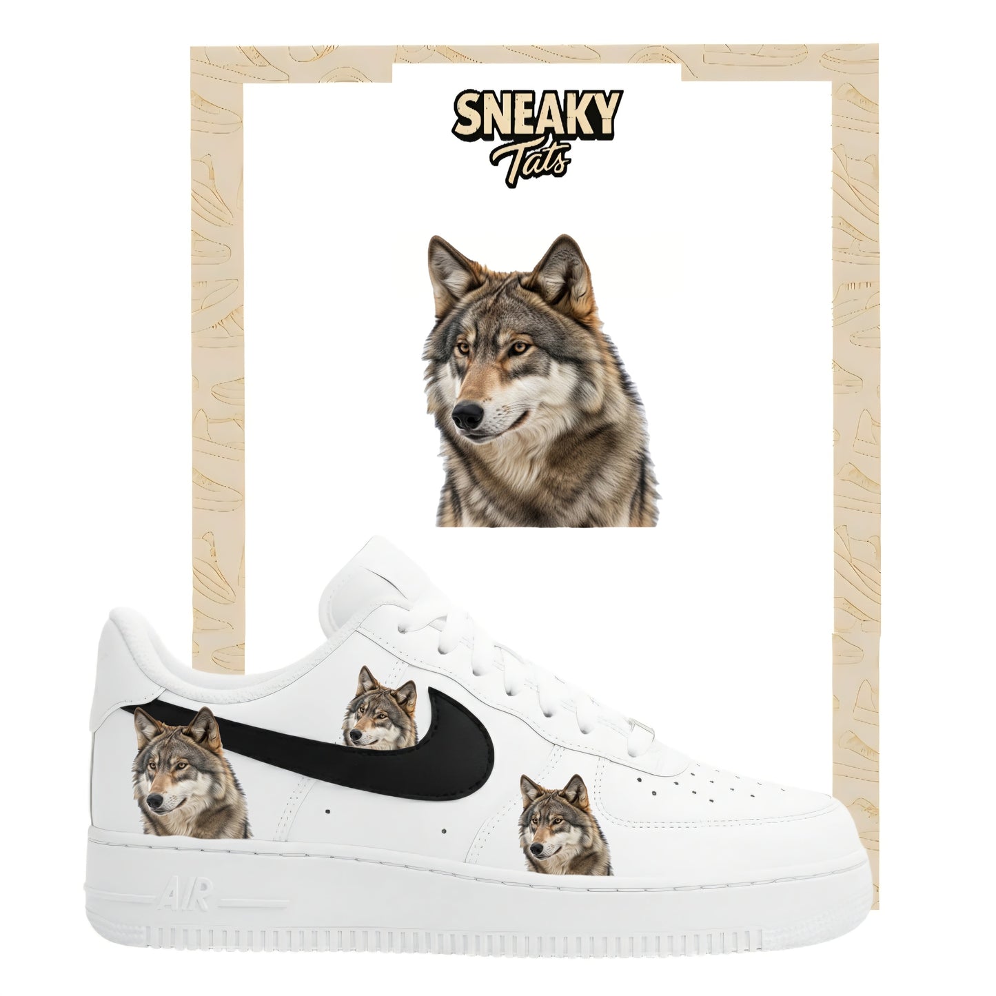 Bügelfolie für Nike Air force 1 und Jordan Wolf