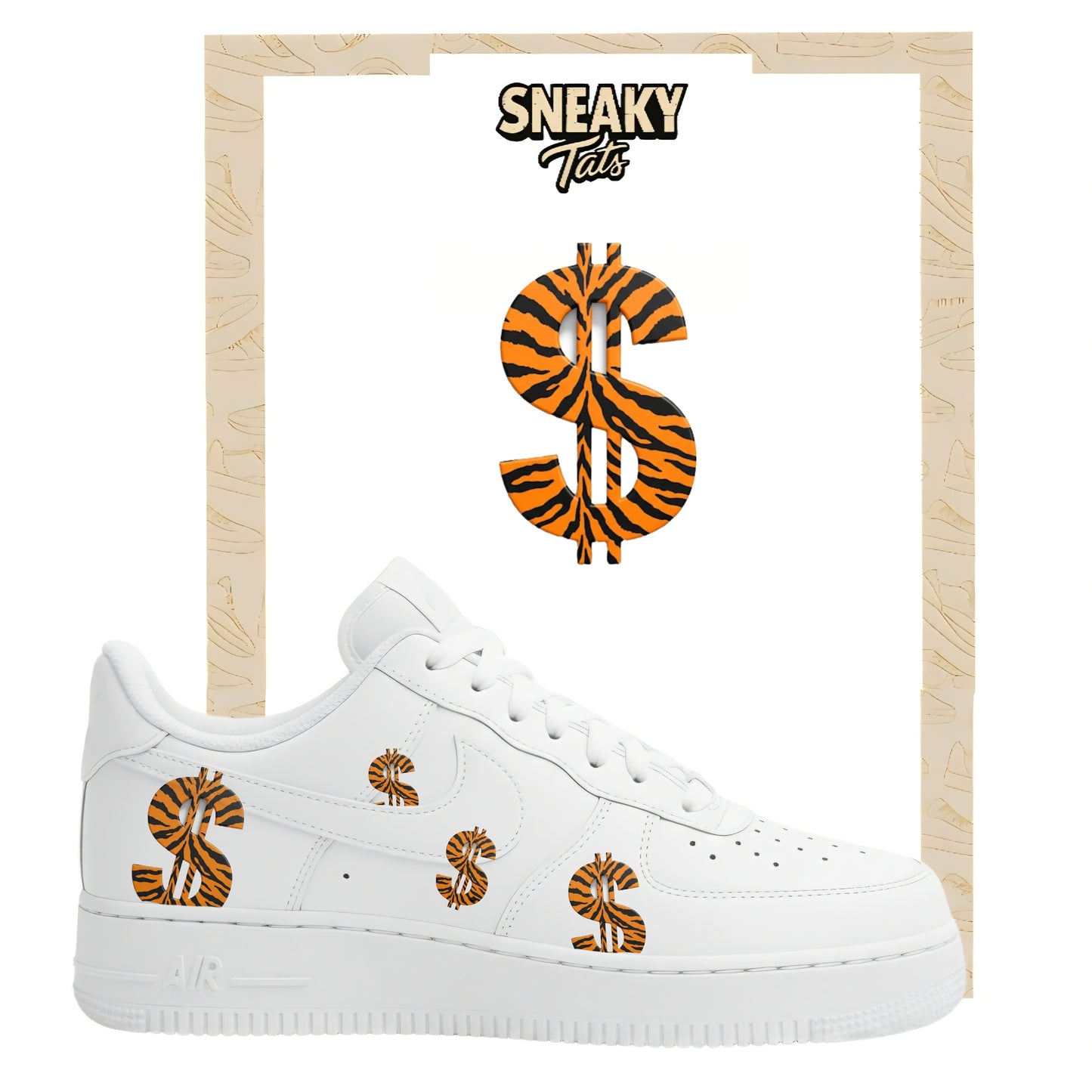 Bügelfolien für Nike Air force 1 und Jordan Zebra Dollar