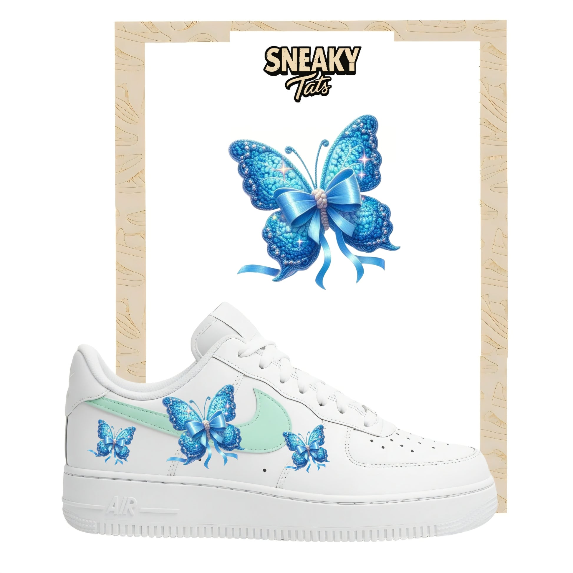 Sneakerfolien für Nike Air force 1 und Jordan Schmetterlinge blaue