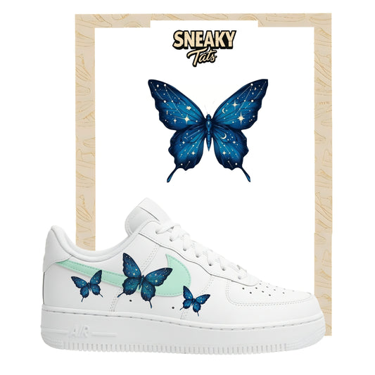 Sneakerfolien für Nike Air force 1 und Jordan Schmetterlinge blaue