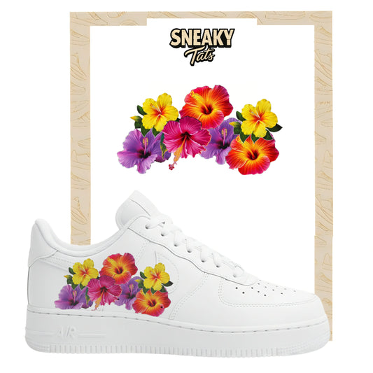 Sneakerfolien für Custom Sneaker Nike Air force 1 und Jordan bunte Blumen