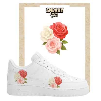 Sneakerfolien für Custom Sneaker Nike Air force 1 und Jordan bunte Rosen