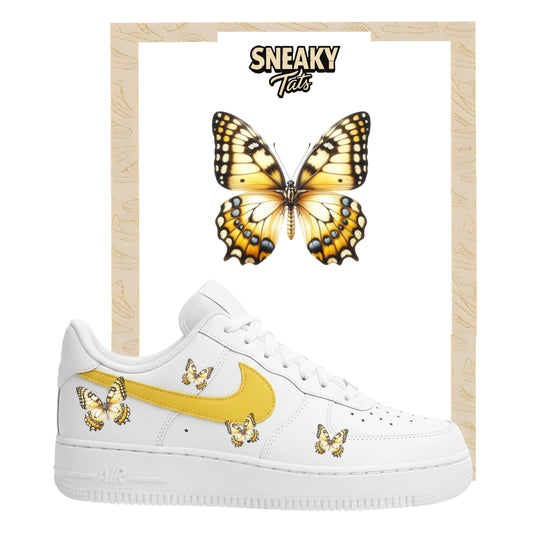 Sneakerfolien für Nike Air force 1 und Jordan Schmetterlinge gelb
