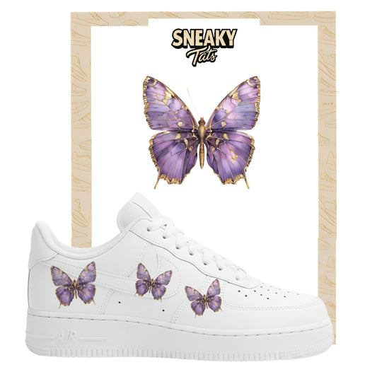 Sneakerfolien für Nike Air force 1 und Jordan Schmetterlinge lila