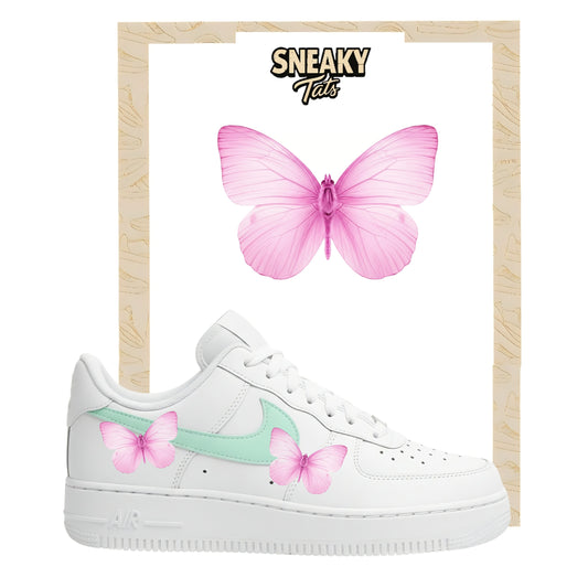 Sneakerfolien für Nike Air force 1 und Jordan Schmetterlinge rosa