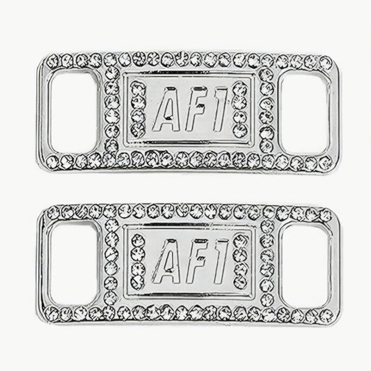 Lace Tags AF1 silber Strass